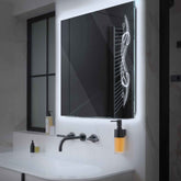 Espejo LED Cuadrado | Control por interruptor de pared | Luz blanca fría - Reyze Seria Good Vibes Model 6